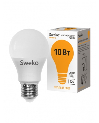 Sweko 42LED-A60-10W-230-3000K-E27-P Светодиодная лампа 38858