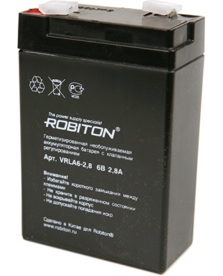 Robiton VRLA6-2.8Ah (Аккумулятор) 66х33х97мм