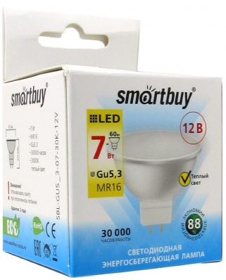 Smartbuy Gu5,3-07W/3000 светодиодная лампа