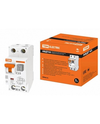 TDM АВДТ 63 C25 30мА - Автоматический Выключатель Дифференциального тока SQ0202-0004