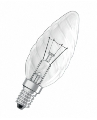 TDM Лампа накаливания "Витая свеча" прозрачная 40 Вт-230 В-Е14