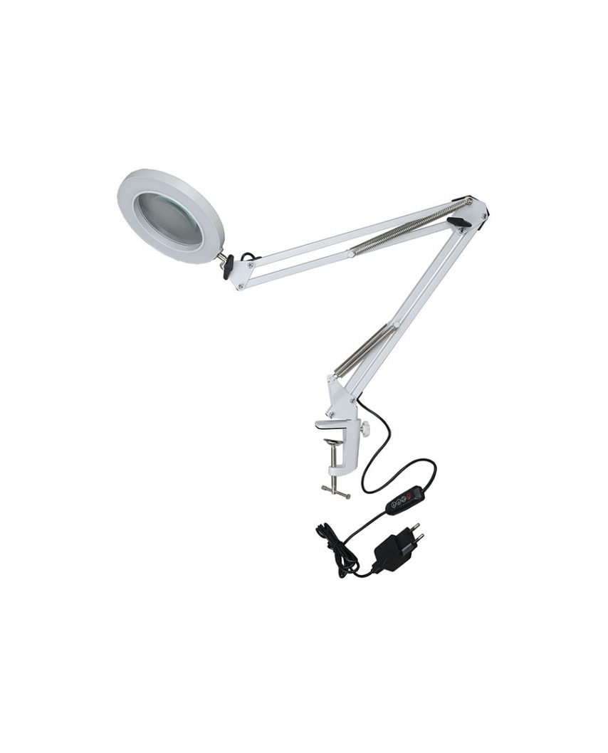 Uniel TLD-568 White 8W C увеличительным стеклом cветил. настол.Dimmer/X5 LED/300Lm/2700-5500K