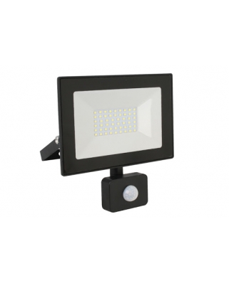 Ultraflash LFL-2002S C02 черный ( прожектор с датчиком, 20 Вт, 230В, 6500К)(30)