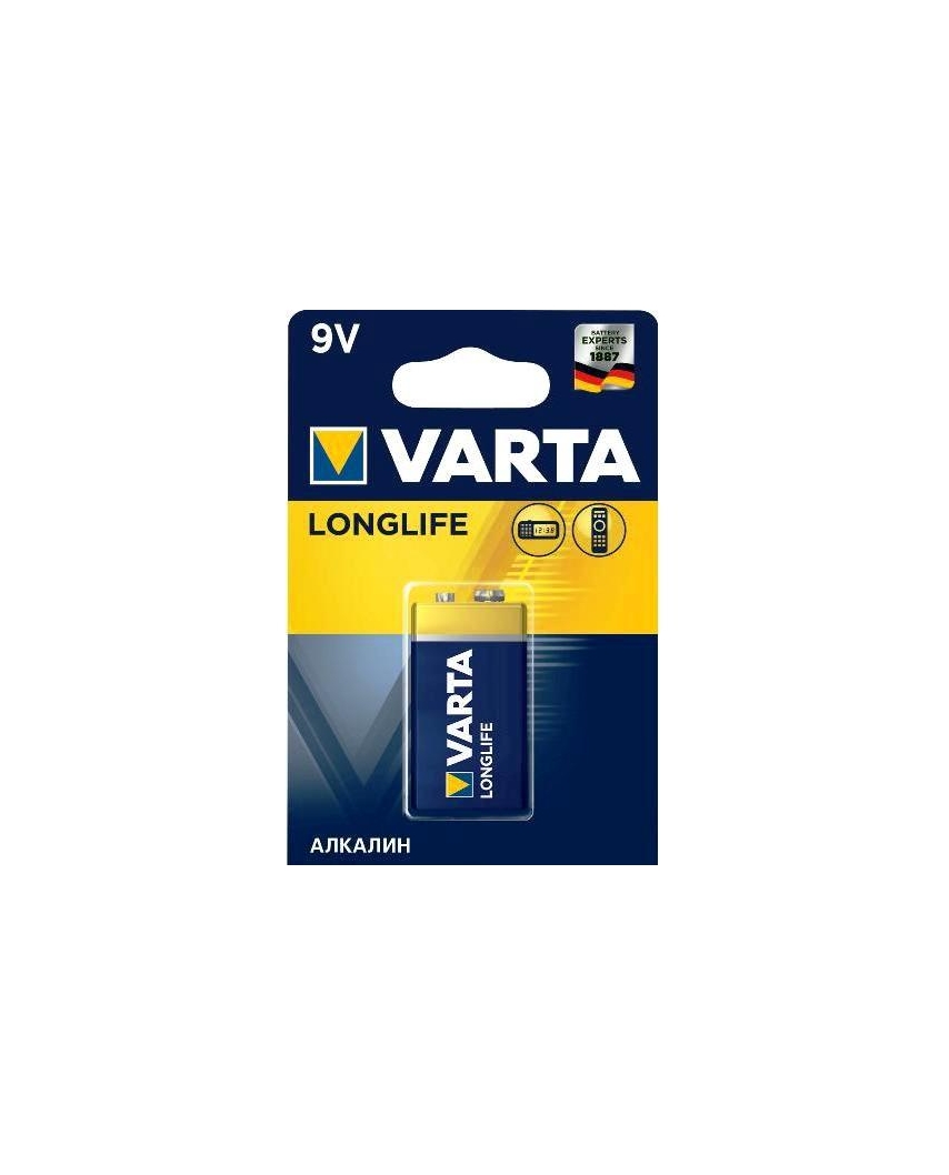 VARTA 6LR61 BL1 Alkaline 9V LONGLIFE Крона (4122) (1/10/50) Батарейка 
