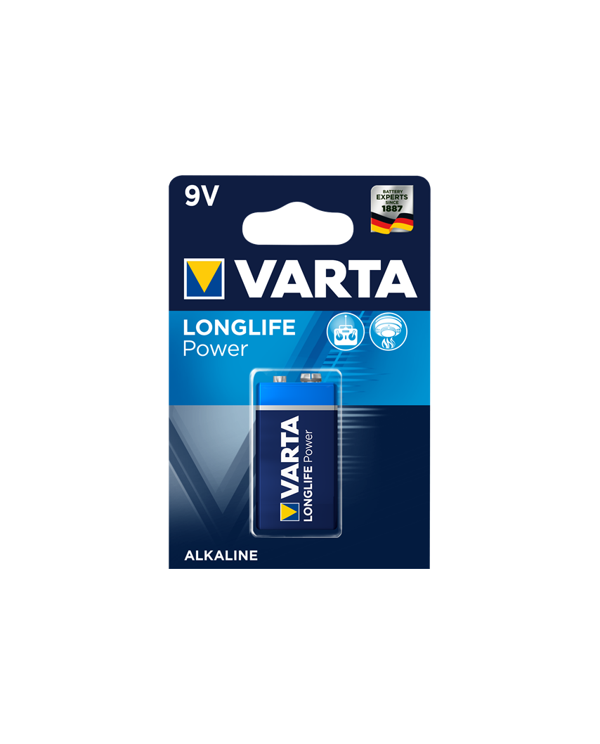 VARTA 6LR61 BL1 Alkaline LONGLIFE POWER Крона (HIGH ENERGY) 9V (4922) (1/10/50)