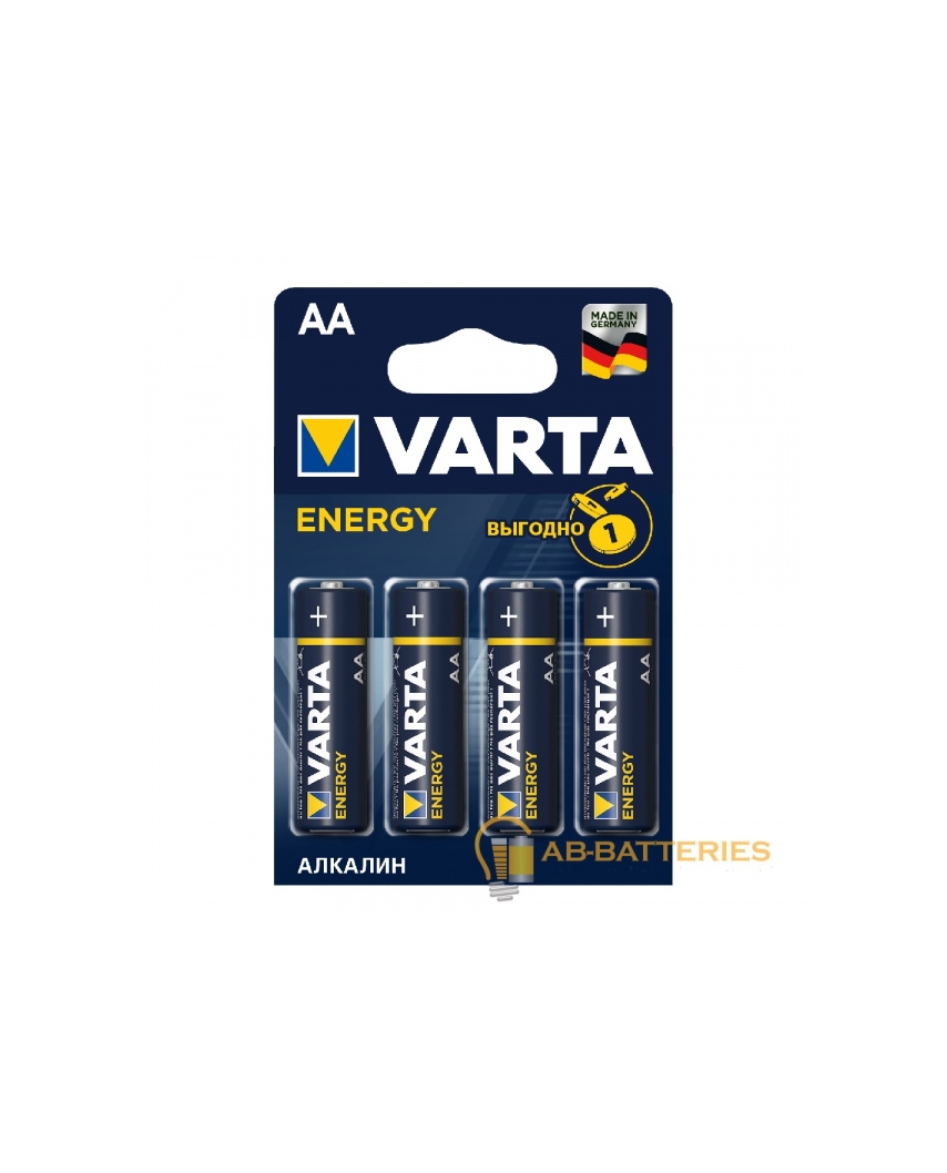 VARTA LR06 AA BL4 Alkaline 1.5V ENERGY (4106) (4/80/400) Батарейка 