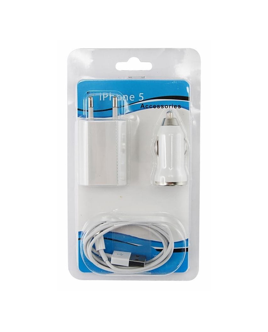 Комплект: СЗУ, АЗУ, USB кабель для iPhone/iPad USB