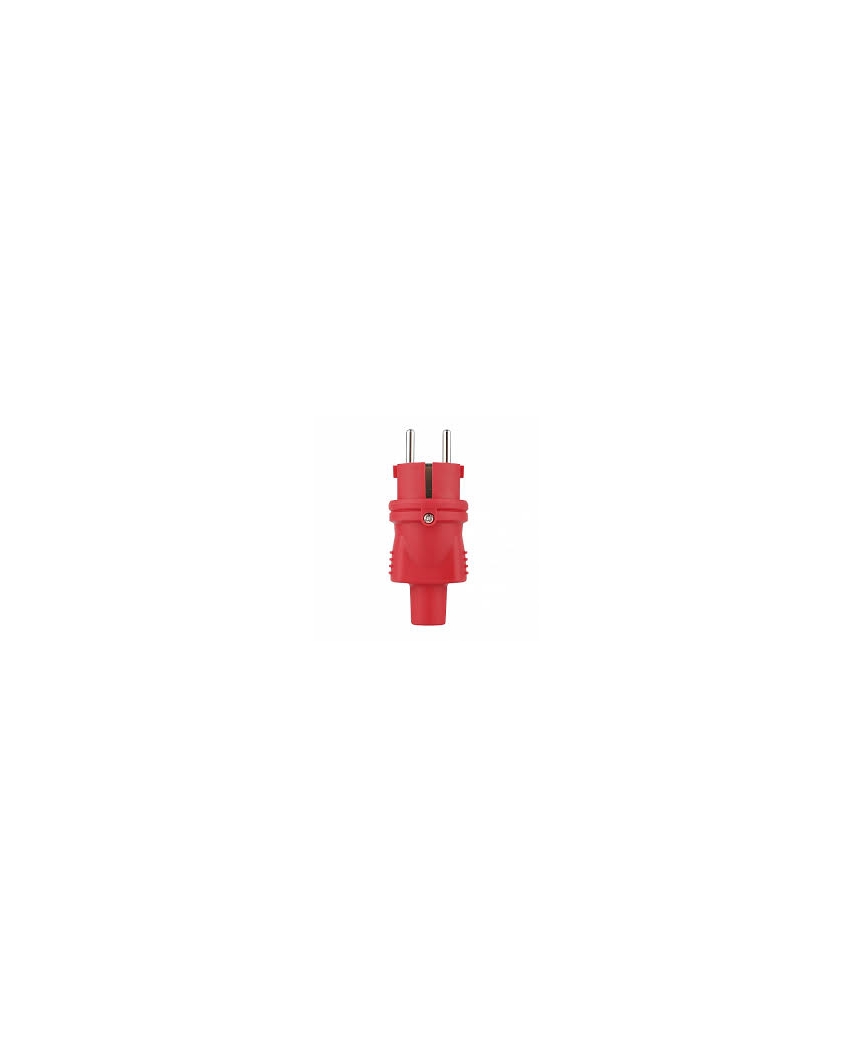 DUWI Вилка с/з 16A IP44 каучуковая прямая красная 27455 1 (30)
