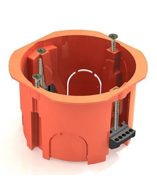 TDM Установочная коробка СП D65х45мм, саморезы, пл. лапки, оранжевая, IP20SQ1403-0022 