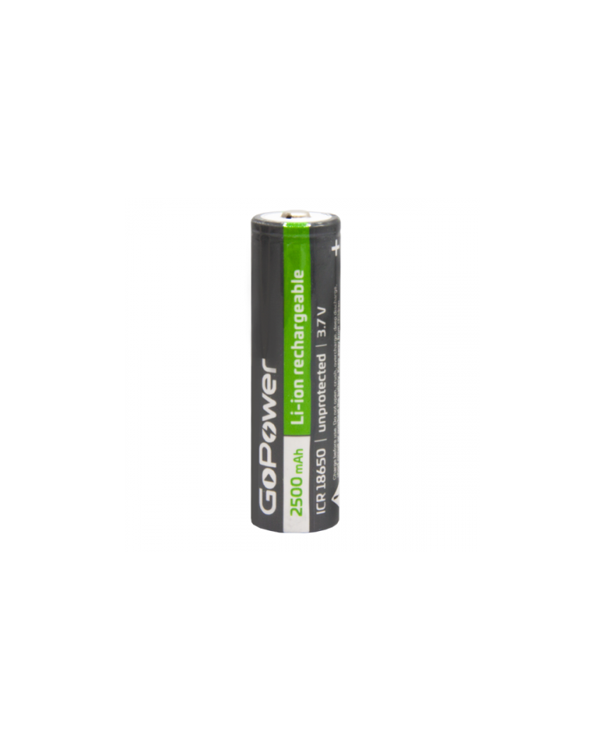 GoPower Аккумулятор Li-ion 18650 BL1 3.7V 2500mAh без защиты выс.конт. (1/6/120)