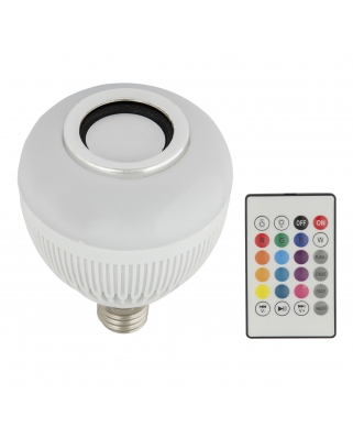 Uniel ULI-Q340 8W/RGB/E27 WHITE Светодиодный светильник Диско, с динамиком и Bluetooth. 220В. Белый.