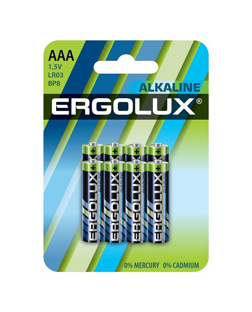 Ergolux LR03 (LR03 BP8, батарейка,1