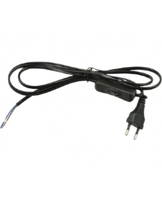 Uniel UCX-C11/02A-170 BLACK Сетевой шнур с вилкой и выключ 1,7м.Черный 2А, 500Вт, 