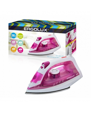 ERGOLUX ELX-SI05-C39 фиолетовый/белый (паровой электр. утюг, тефлон, 2000Вт, 220-240В)