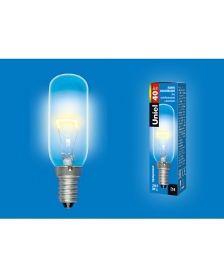 Uniel IL-F25-CL-40/E14 Лампа накаливания для холодильников и вытяжки, 40Вт. Прозрачная. Картон
