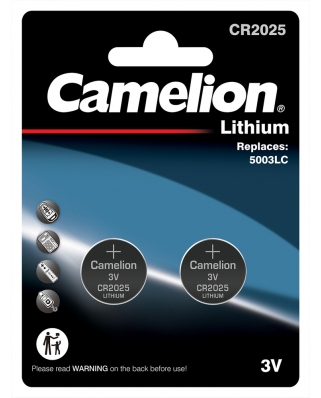 Camelion CR 2025 BL-2 (CR2025-BP2, батарейка литиевая,3V) 1 / 2 / 24 / 576 