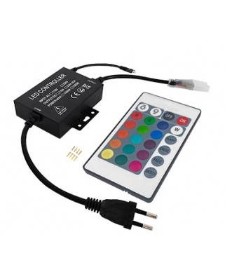 Ecola LED strip 220V RGB IR controller (IP20) 1500W для ленты 220V 14x7 IP68 6,6A с инфракрасным пул