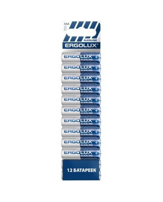 Ergolux LR03 Alkaline (ПРОМО, LR03 BP12, батарейка,1.5В) BP12 Alkaline 1 / 12 / 240 / 480 