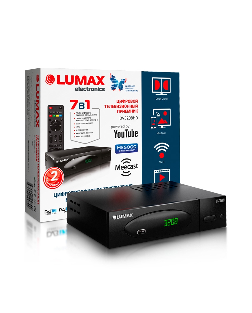 LUMAX DV3208HD Wi-Fi, Кинозал Цифровой телевизионный приемник