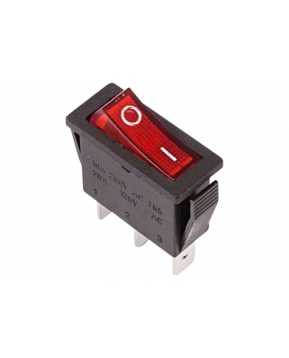 REXANT Выключатель клавишный 250V 15А (3с) ON-OFF красн с подсветкой (10/10/2500) 36-2210