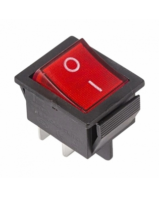REXANT Выключатель клавишный 250V 16А (4с) ON-OFF красный с подсветкой (10/10/500) 36-2330