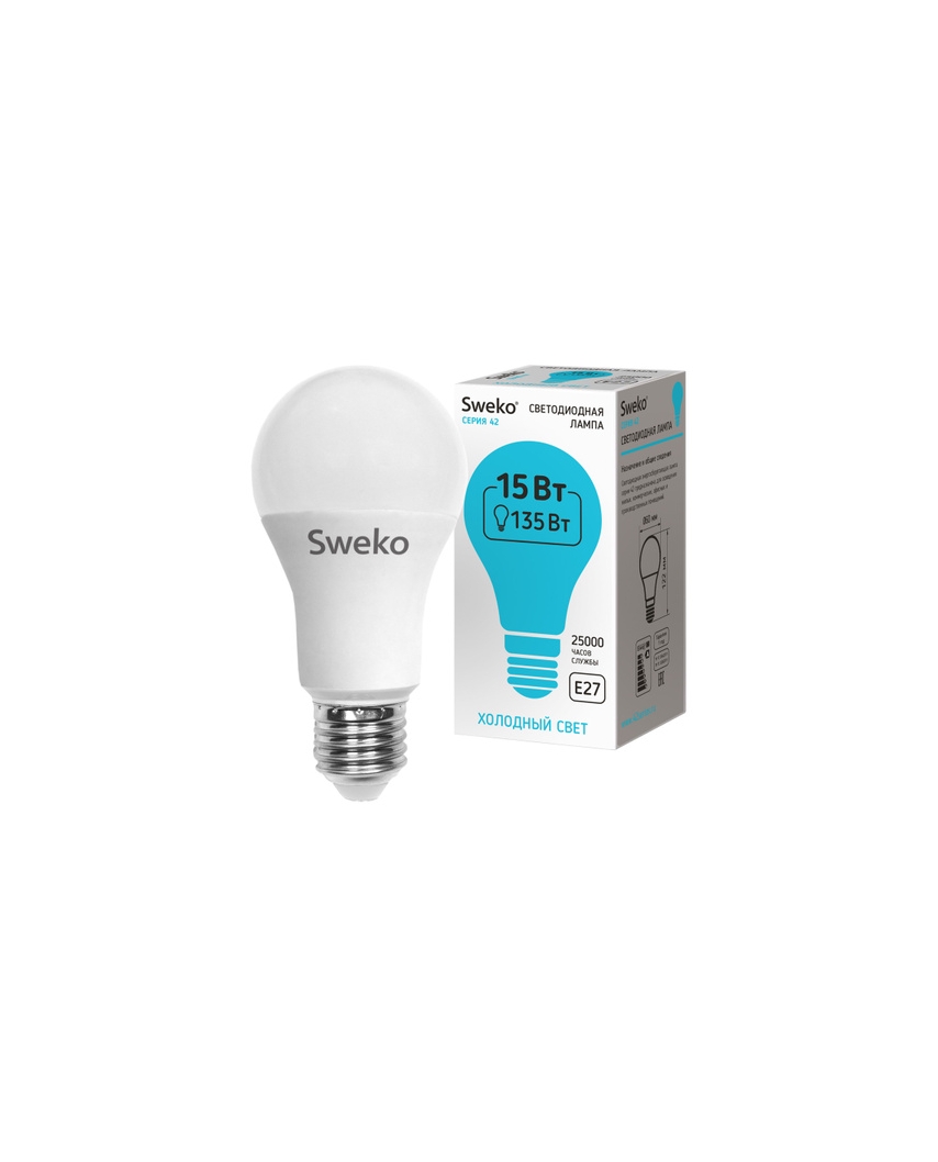 Sweko 42LED-A60-15W-230-4000K-E27 -Р Светодиодная лампа 38679