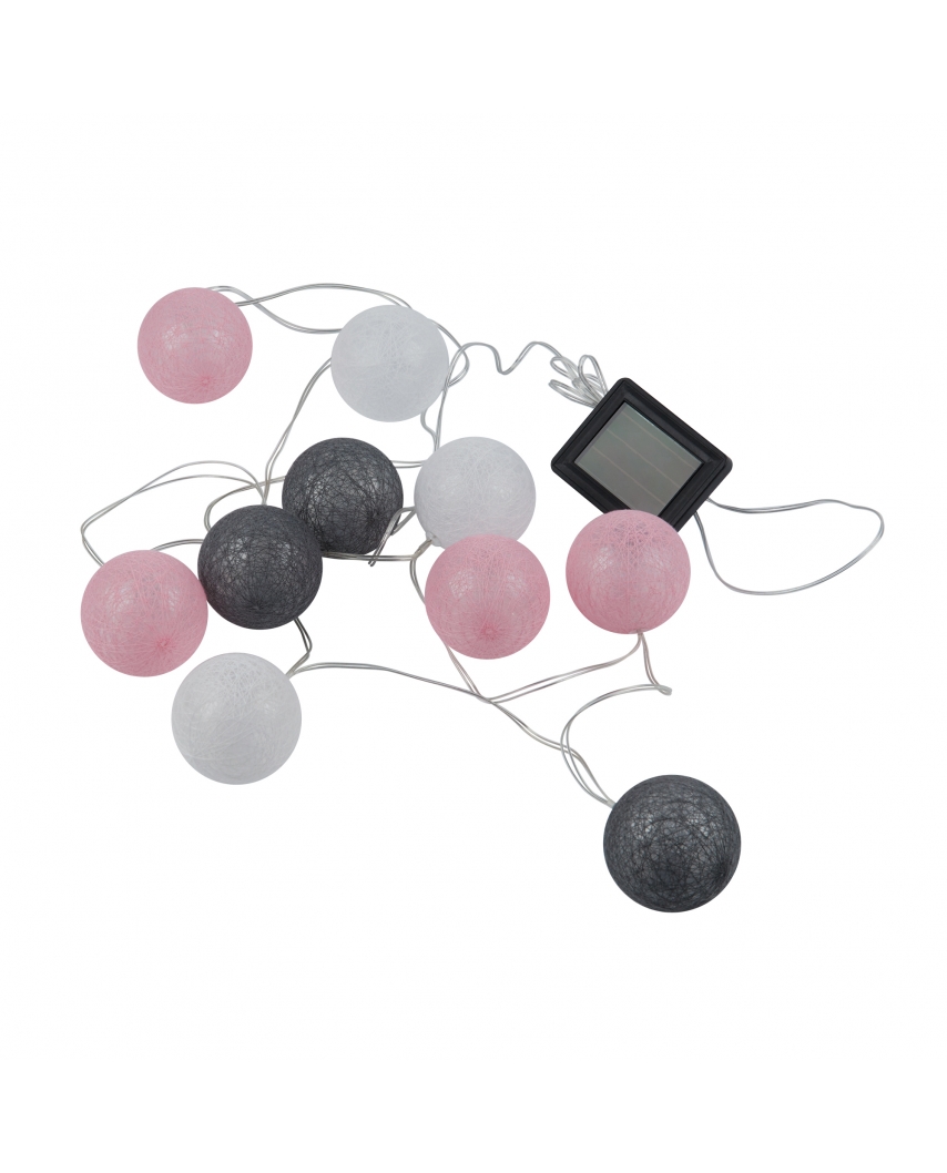 Unil USL-S-230/PM1800 COTTON BALLS-1 Садовая гирлянда на солнечy.бат.«Клубки».10 светод.Теплый белый