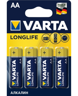 VARTA LR06 AA BL4 Alkaline 1.5V LONGLIFE(4106) (4/72) Батарейка