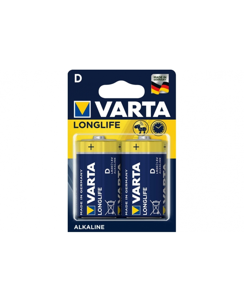 VARTA LR20 D BL2 Alkaline 1.5V LONGLIFE (4120) (2/20/100) Батарейка 