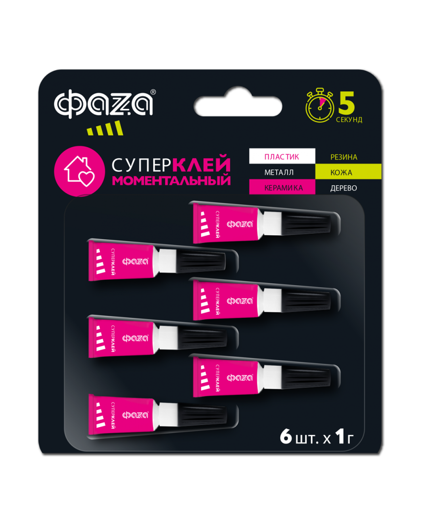 ФАZА GSp-1x 6 Супер-клей 1г BL-6 /6/72/1728